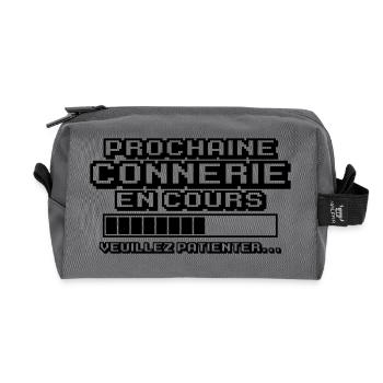 prochaine connerie en cours - Trousse de toilette en tissu recyclé - anthracite - Devant