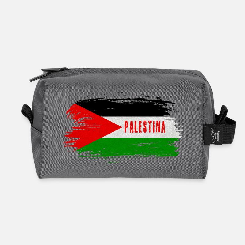 Palästina Flagge / Geschenk - Recycelte Kulturtasche - Anthrazit