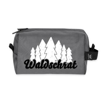 Waldschrat – Spruch für Outdoor- und Waldfans - Recycelte Kulturtasche - Anthrazit - Vorne