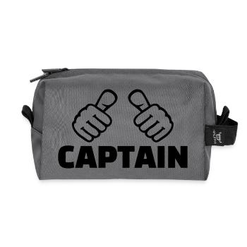 Captain - Recycled Toiletry Zip Bag - anthracite - Front