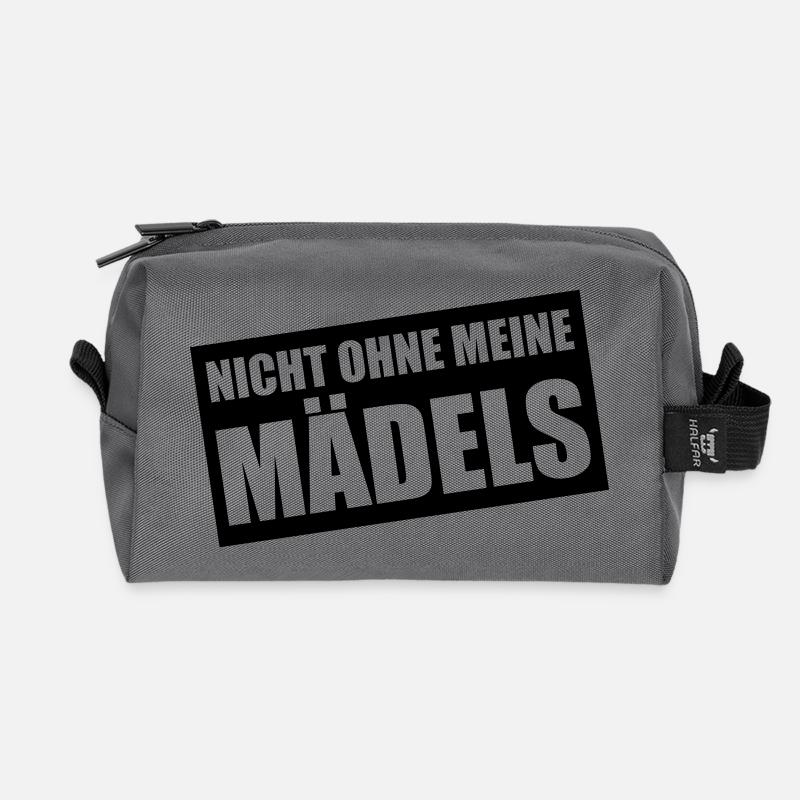 nicht ohne meine mädels design - Recycelte Kulturtasche - Anthrazit
