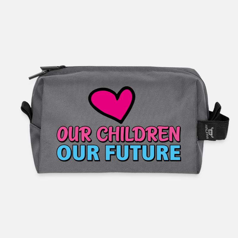 our children our future 2 - Recycelte Kulturtasche - Anthrazit