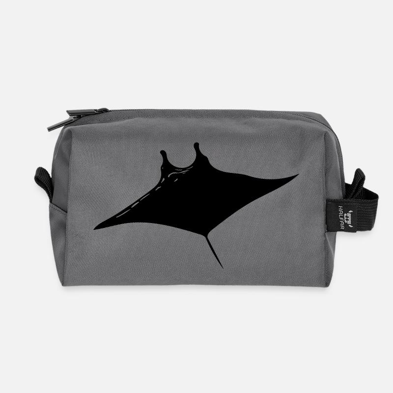 Manta Rochen Vector Style - Recycelte Kulturtasche - Anthrazit