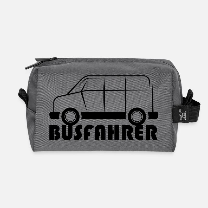 busfahrer bus auto van suv symbol Logo icon Grafik - Recycelte Kulturtasche - Anthrazit