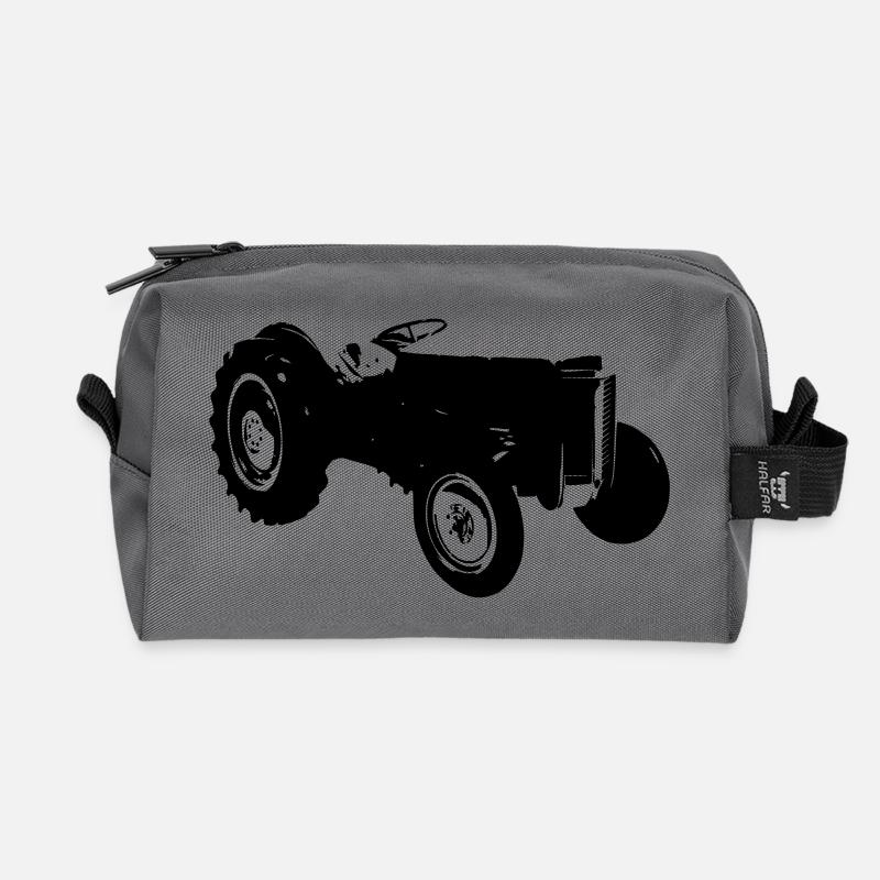 old tractor old tractor - Recycled Toiletry Zip Bag - anthracite