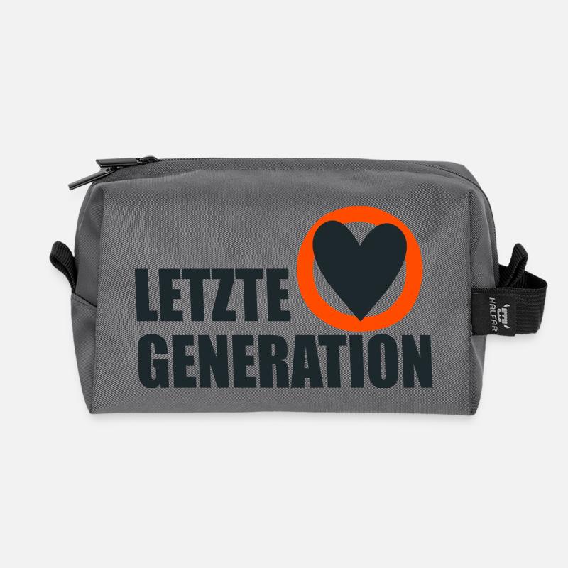 Letzte Generation - Design 4 - Recycelte Kulturtasche - Anthrazit
