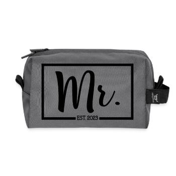 2023 Fiançailles pour la fête de mariage du marié - Trousse de toilette en tissu recyclé - anthracite - Devant