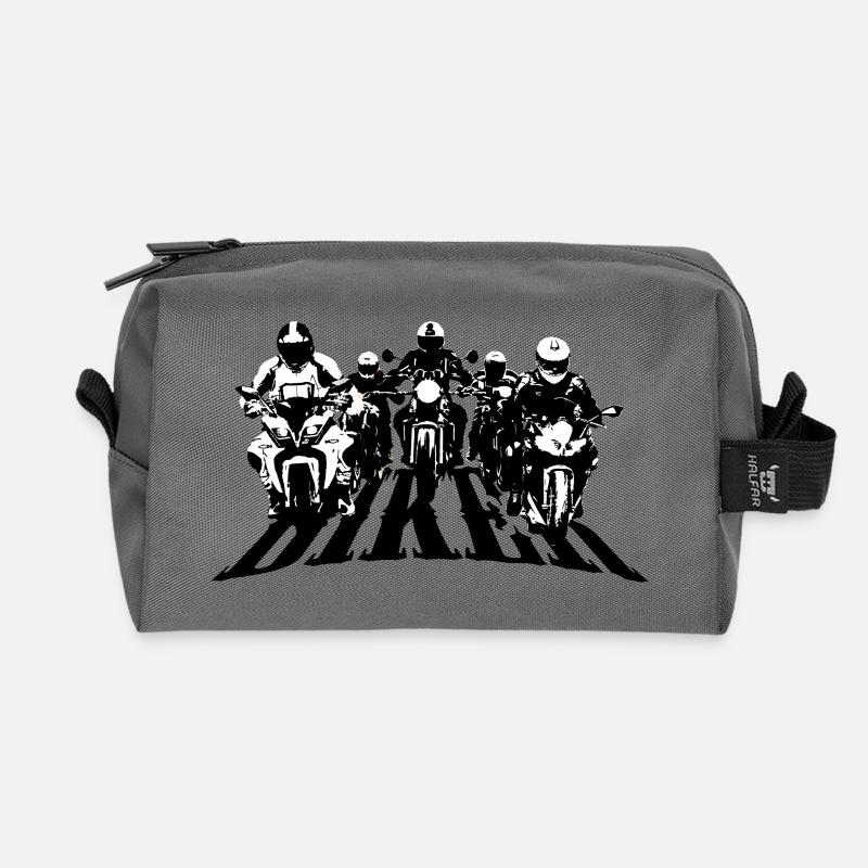 Biker Group Black/White - Recycled Toiletry Zip Bag - anthracite