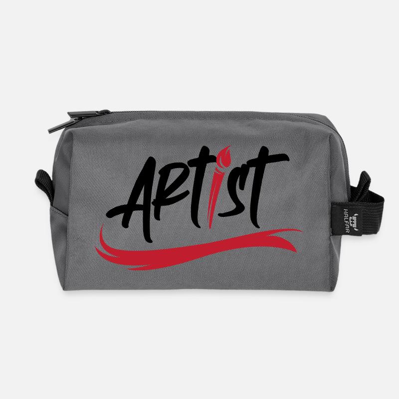 artist pinsel logo Kunst Symbol Pinselstrich icon - Recycelte Kulturtasche - Anthrazit
