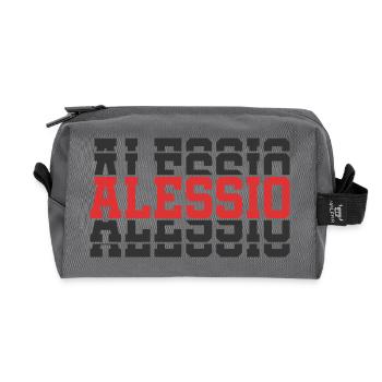 Alessio T-Shirt T-Shirt gestapelter Text Geschenkidee - Recycelte Kulturtasche - Anthrazit - Vorne