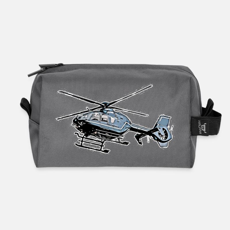 Helicopter - Recycled Toiletry Zip Bag - anthracite