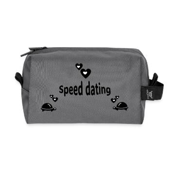 Speed Dating Turtle - Recycled Toiletry Zip Bag - anthracite - Front