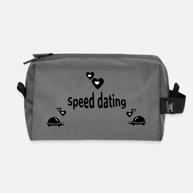 Speed Dating Schildkröte - Recycelte Kulturtasche - Anthrazit