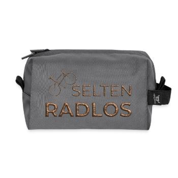 selten radlos geschenk fahrrad shirt 3d kupfer - Recycelte Kulturtasche - Anthrazit - Vorne