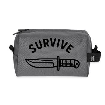 Survive - Knife - Recycled Toiletry Zip Bag - anthracite - Front