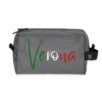 Amo Verona, elegantes minimalistisches Design - Recycelte Kulturtasche - Anthrazit - Vorne