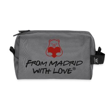 Madrid Bear with Love - Recycled Toiletry Zip Bag - anthracite - Front
