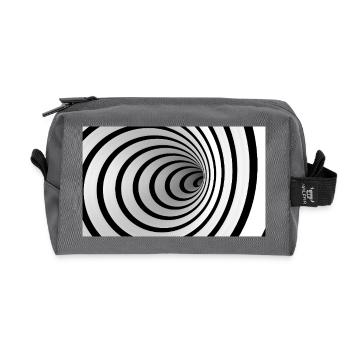 Schwarz-Weiß-Spiralwirbel - Recycelte Kulturtasche - Anthrazit - Vorne
