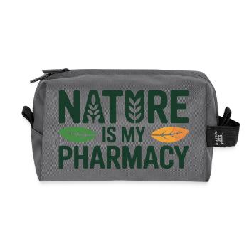 Naturheilkunde Nature ist mein Pharmazeutischer Fachmann - Recycelte Kulturtasche - Anthrazit - Vorne