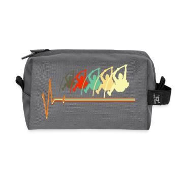 Hochsprung Herzschlag EKG Puls Leichtathletik Kunst - Recycelte Kulturtasche - Anthrazit - Vorne