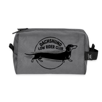 Conception du Club de Chiens Teckel Long - Trousse de toilette en tissu recyclé - anthracite - Devant