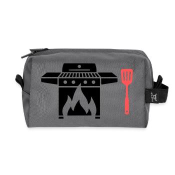 Gas Grill Grill Master BBQ Grill Party Father's Day - Recycled Toiletry Zip Bag - anthracite - Front