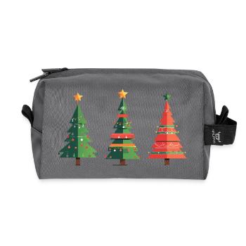 Dreifache Weihnachtsbaum Muster - Recycelte Kulturtasche - Anthrazit - Vorne