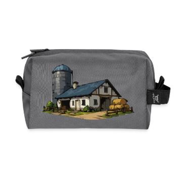 Grange rurale avec silo - Trousse de toilette en tissu recyclé - anthracite - Devant