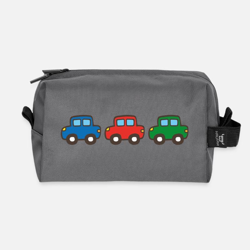 drei Autos - Recycelte Kulturtasche - Anthrazit