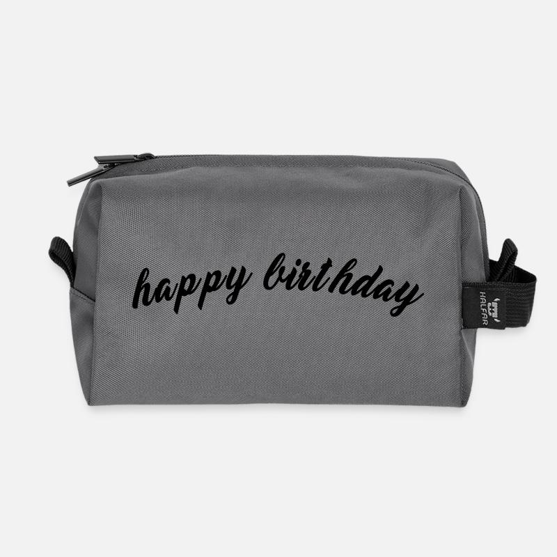 Happy Birthday - Recycelte Kulturtasche - Anthrazit