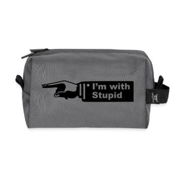 im with stupid - Recycled Toiletry Zip Bag - anthracite - Front