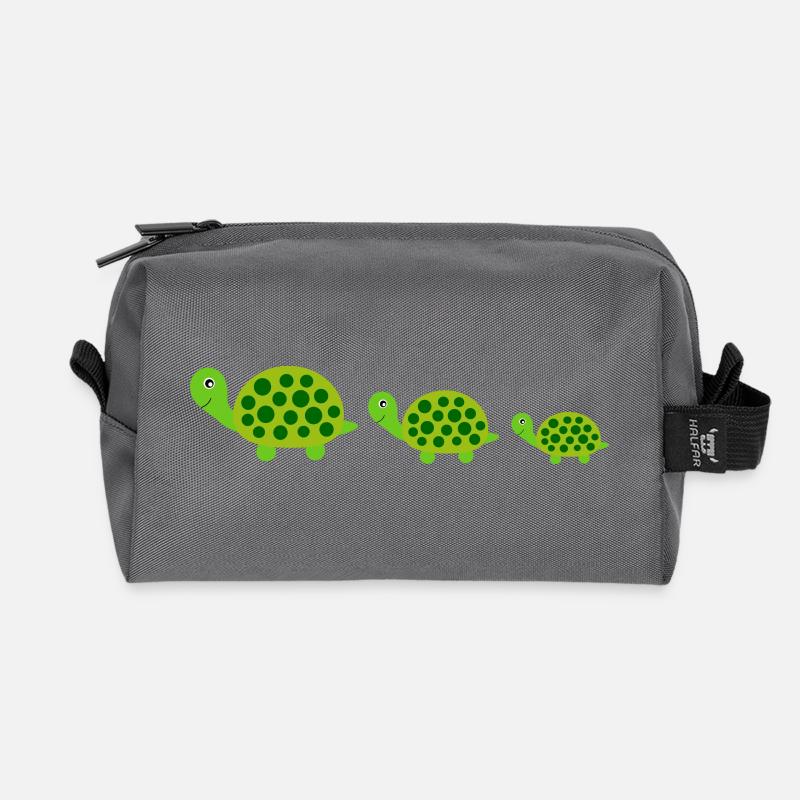 Schildkröten Schildkröten - Recycelte Kulturtasche - Anthrazit