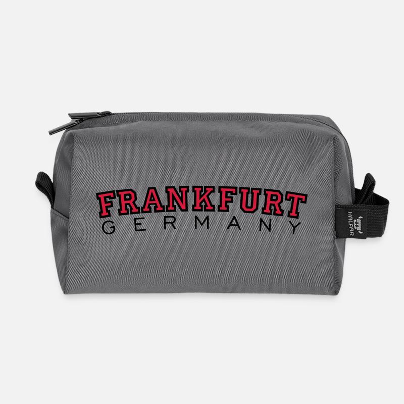 Frankfurt Germany (Rot) - Recycelte Kulturtasche - Anthrazit