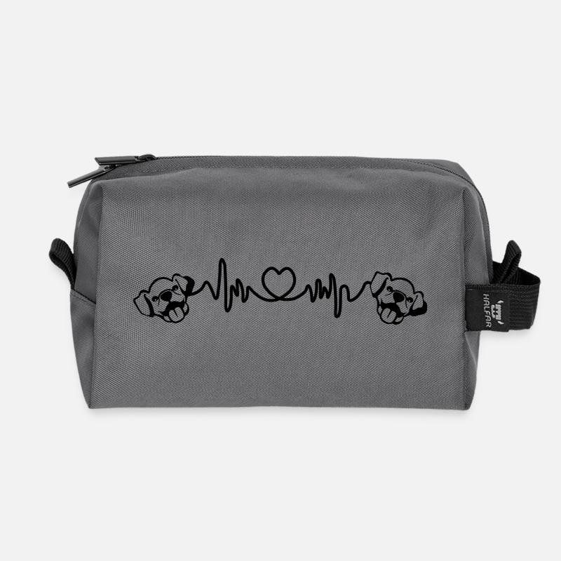 Cardio harte Schlaganfall Hunde Welpen Haustiere - Recycelte Kulturtasche - Anthrazit
