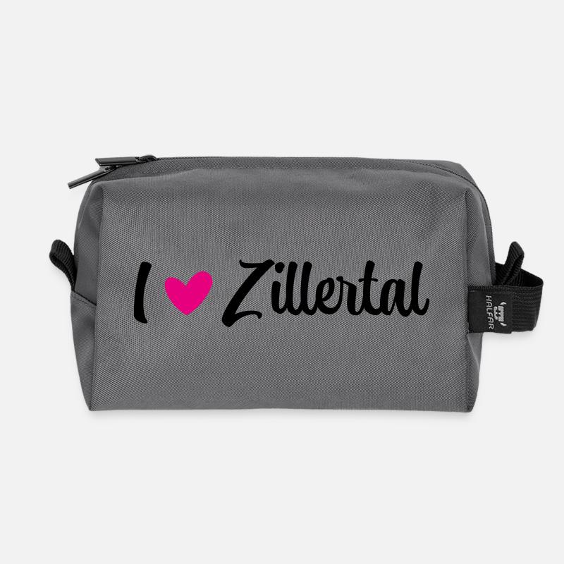 I love Zillertal - Recycelte Kulturtasche - Anthrazit