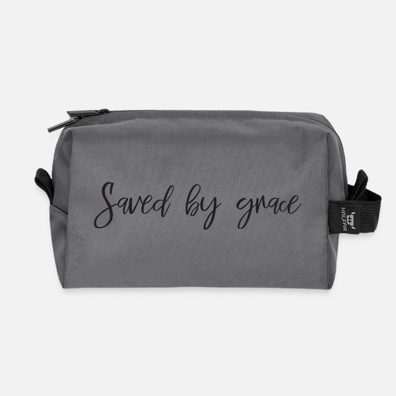 Saved by grace - Recycled Toiletry Zip Bag - anthracite