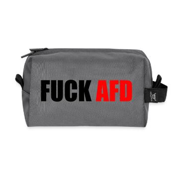 Fuck afd - Recycled Toiletry Zip Bag - anthracite - Front