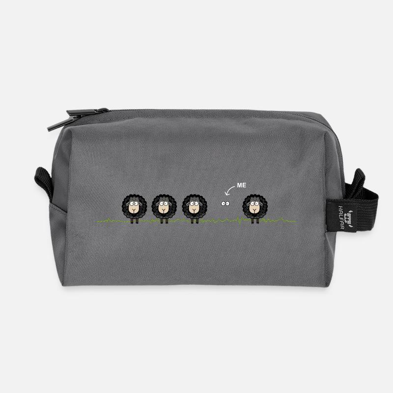 Schwarzes Schaf – Motiv - Recycelte Kulturtasche - Anthrazit