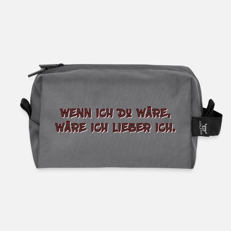 Wenn ich Du wäre…. - Recycelte Kulturtasche - Anthrazit