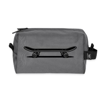 Skateboard | Skater | Skateboarder Gift - Recycled Toiletry Zip Bag - anthracite - Front