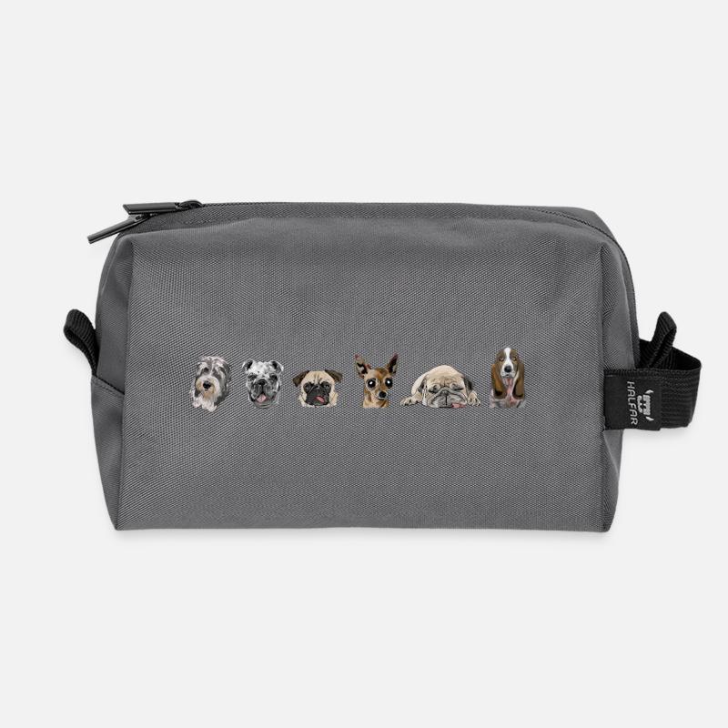 Hunde - Recycelte Kulturtasche - Anthrazit