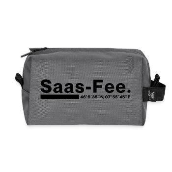 Saas-Fee coordinates Valais Switzerland - Recycled Toiletry Zip Bag - anthracite - Front