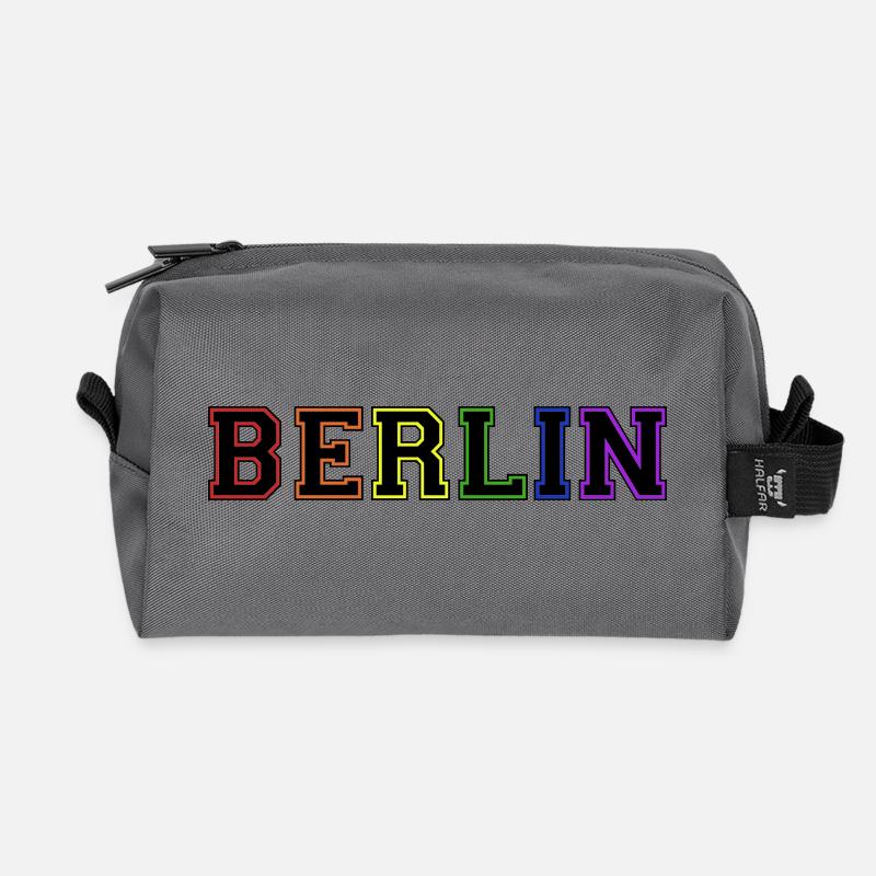 Berlin Varsity Rainbow - Recycelte Kulturtasche - Anthrazit