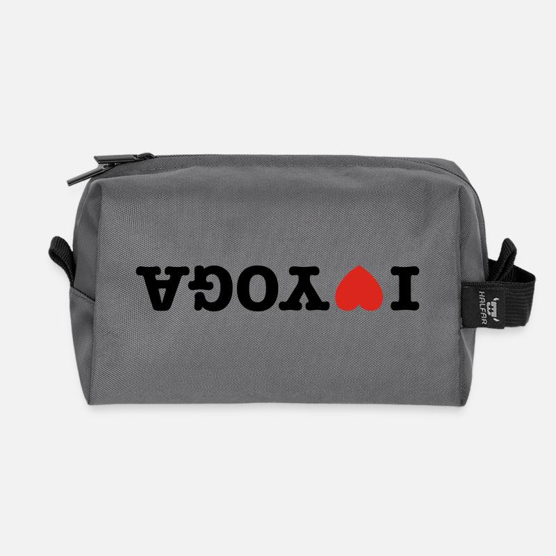 I love yoga - Recycelte Kulturtasche - Anthrazit
