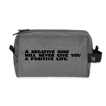 Dicton motivationnel anglais - Trousse de toilette en tissu recyclé - anthracite - Devant