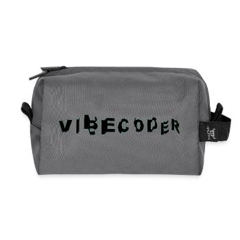 VibeCoder Glitch Neon - Recycled Toiletry Zip Bag - anthracite - Front