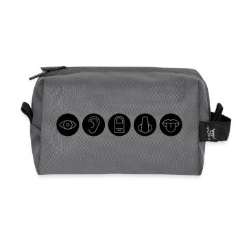 Five senses, sense organs - Recycled Toiletry Zip Bag - anthracite - Front