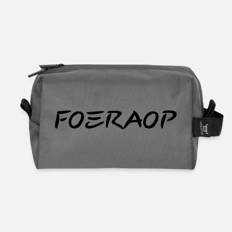 Foeraop - Antwerp dialect - Recycled Toiletry Zip Bag - anthracite