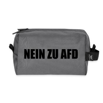 No to afd - Recycled Toiletry Zip Bag - anthracite - Front