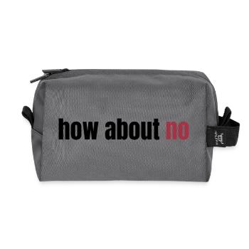 how about no - Recycled Toiletry Zip Bag - anthracite - Front